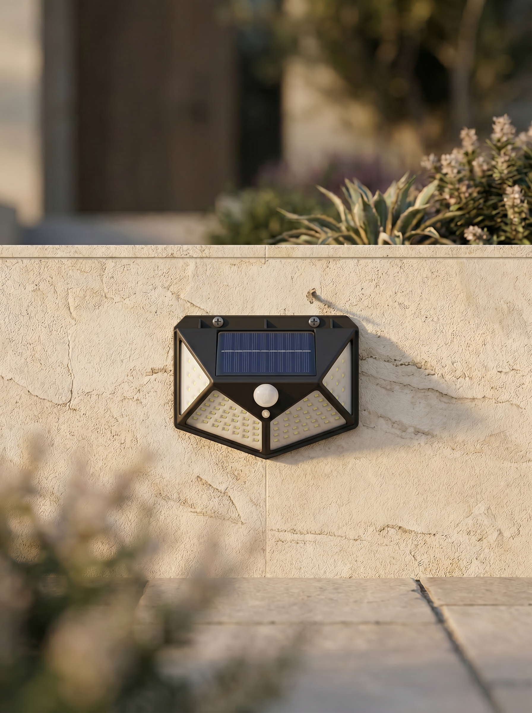 Solar motion sensor light